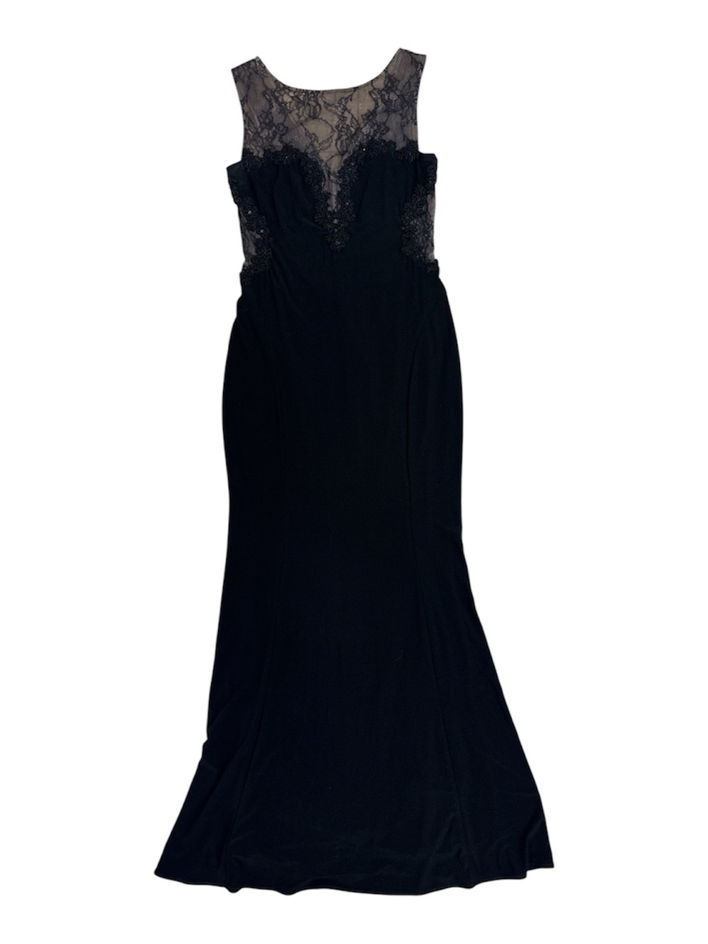 Xscape Elegant Black Lace Evening Long Gown size 6